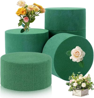 Ronde Bloemschuim Sticks voor Kunstbloemen - Set van 6 Stuks - Ideaal voor Bruiloft en Feestdecoratie - 8 x 4 cm