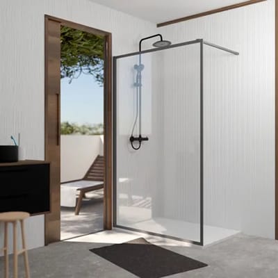Aurlane Inloopdouche Edge 120x200cm - Gunmetal Profiel - 6 Mm Helder Glas