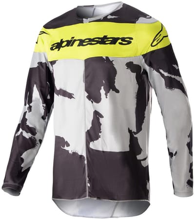 Alpinestars Racer Tactical Cast Grijs Camo Geel Fluo MX Jersey -