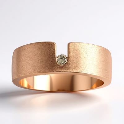 Cavill - Zilveren ring met I1 Argyle Rose de France diamant 0,03 ct - 925 Sterling zilver - Rosé verguld - Elegante ronde briljant - 19x19 mm