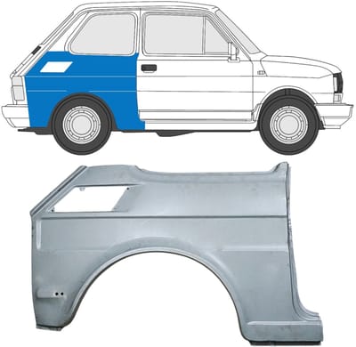 Reparatiepaneel achterspatbord voor Fiat 126p 1972-2000 / Rechts