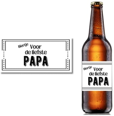 Bieretiket Voor de Liefste Papa – Origineel Cadeau Vaderdag & Verjaardag – Etiket voor Bierflesje 30cl 33cl