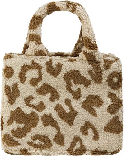 Yehwang Handtas teddy dierenprint - tas - dames - luipaard print - beige - camel