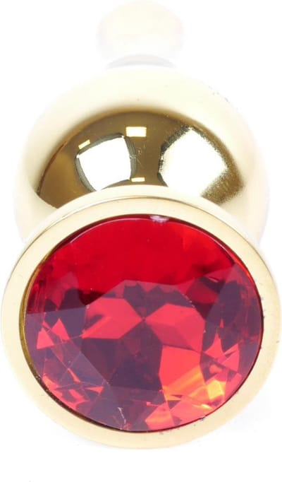 Power Escorts - Groot Formaat Butt plug 9.5 cm - vette Dia 3 cm - Super Stijlvol Gouden kleur met Rode Steen - Anaal plug - Opwindend en Stimulerend - Gemakkelijk gebruikbaar - Handige verpakking