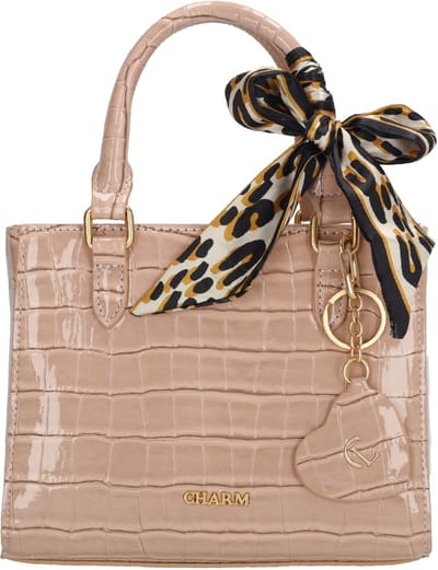 Charm London Knightsbridge Handtas - Crossbody - Schoudertas - Lak - Croco - Oudroze