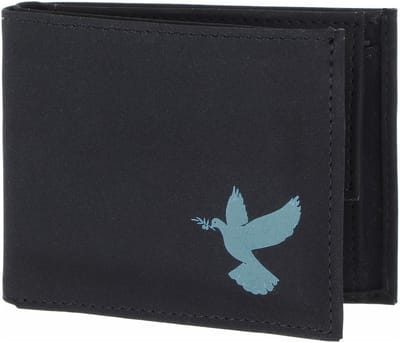 oxmox portemonnee New Cryptan RFID Protect Pocketbörse Freedom Pigeon Print Cyan Black zwart