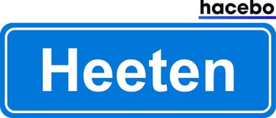 Hacebo - Plaatsnaam Sticker - 29x10 CM - Heeten sticker - Verkeersborden sticker - grappige cadeaus - Heeten