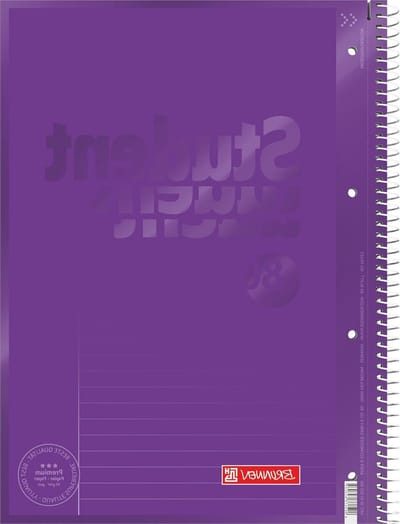 Collegeblok Notitieblok - Schrift Student - Leren Studeren - Praktische Verwijderhulp - A4 80 Vel - Paars