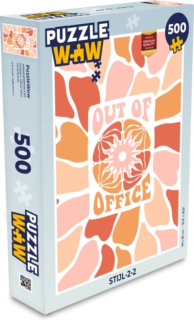 Puzzel Quotes - Out of office - Pastel - Legpuzzel - Puzzel 500 stukjes