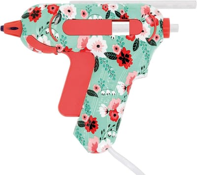 Mini Lijmpistool Set voor Kinderen - Kleurrijk Bloemenmotief inclusief 2 Lijmsticks