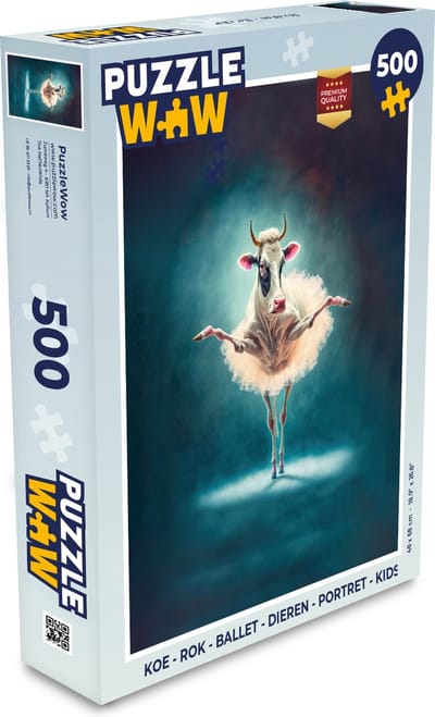 Puzzel Koe - Rok - Ballet - Dieren - Portret - Kids - Legpuzzel - Puzzel 500 stukjes