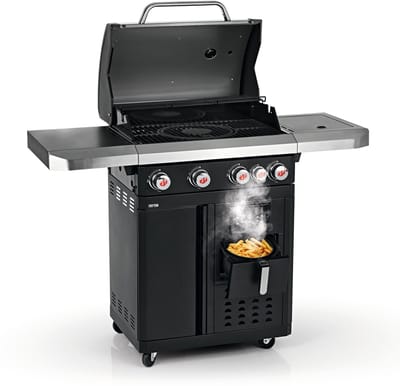 Landmann Fryton 4.1 Gasbarbecue – 3-in-1 Grillen, Bakken & Koken – BBQ met Zijbrander