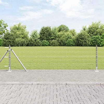 vidaXL - Euro-hek - met - betonnen - voetstuk - 10 - x - 0,6 - m - Gegalvaniseerd - staal