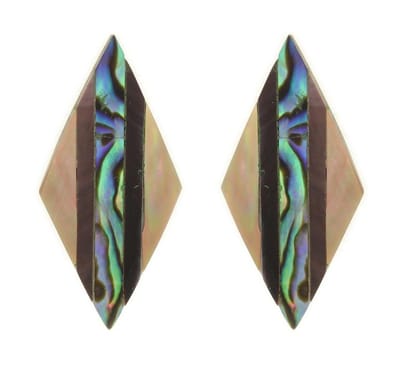 Behave - Oorbel schelp zilverkleur ruit - Handgemaakte sieraden