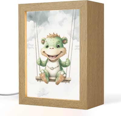 Nachtlampje 15x20 cm - Kinder lampje - Draak - Baby dier - Kinderen - Tafellamp kinderkamer - Slaapkamer lamp - Bedlamp kinderen - Kinderlampje stopcontact - Wandlamp babykamer - Nachtlampjes