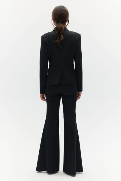 BENU Dames Zwarte Dubbelrijige Blazer