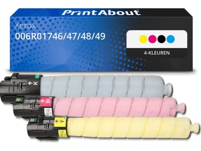 PrintAbout huismerk Toner 006R01746/47/48/49 4-kleuren Multipack Geschikt voor Xerox