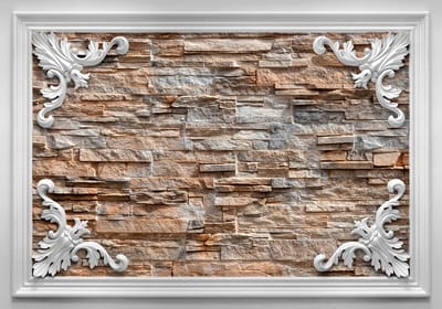 Fotobehangkoning - Behang - Vliesbehang - Fotobehang Stenen Muur - 150 x 105 cm