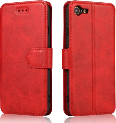 Bookcase Geschikt voor Apple iPhone 7 / 8 - Rood - Pasjeshouder - Portemonnee