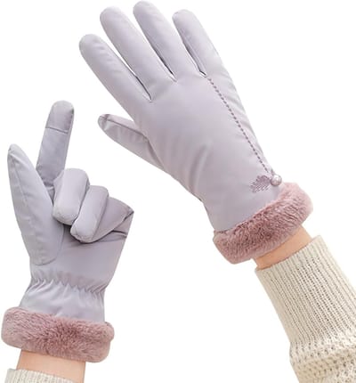 Warme Winterhandschoenen voor Dames, Waterdichte en Winddichte Thermohandschoenen met Touchscreen en Pluche Voering, Perfect voor Autorijden en Buitenactiviteiten
