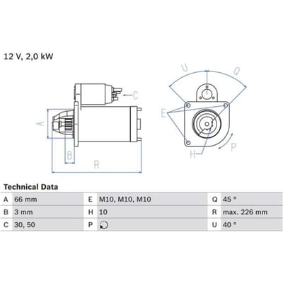Starter BOSCH 0 986 029 090,