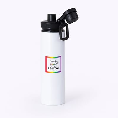 Hacebo® - Pride cadeau waterfles met draaidop zwart - Lgbt pride - Pride vlag - Gay cadeau - Gay pride accessoires - Homo - LGBTQ vlag - accessoires - cadeau - met tekst - water fles - 850ML