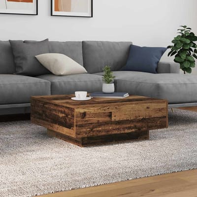 vidaXL - Oud - Hout - en - Blauw - 80 - x - 80 - x - 31 - cm - Bewerkt - hout