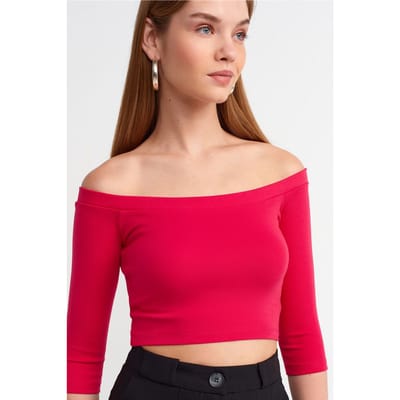 Dames Off-shoulder Crop Blouse