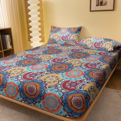 1 Boheems Gedessineerd Matlaken, Slaapkamer Bedsprei met Print, Beddengoed (Exclusief kussenslopen) 71x132cm gray