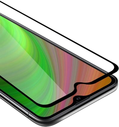 Cadorabo Screenprotector geschikt voor Samsung Galaxy A10s / M01s Volledig scherm pantserfolie Beschermfolie in TRANSPARANT met ZWART - Gehard (Tempered) display beschermglas in 9H hardheid met 3D Touch