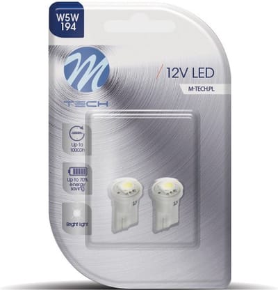 M-Tech LED W5W 12V - Basic 1x Led diode - Wit - Set
