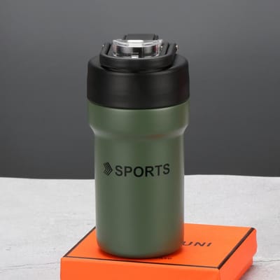 Tasse à café double pour boissons d'extérieur de haute qualité, tasse à eau de voiture portable américaine pour hommes et femmes, la même poignée de sport pour bouilloire 380ml