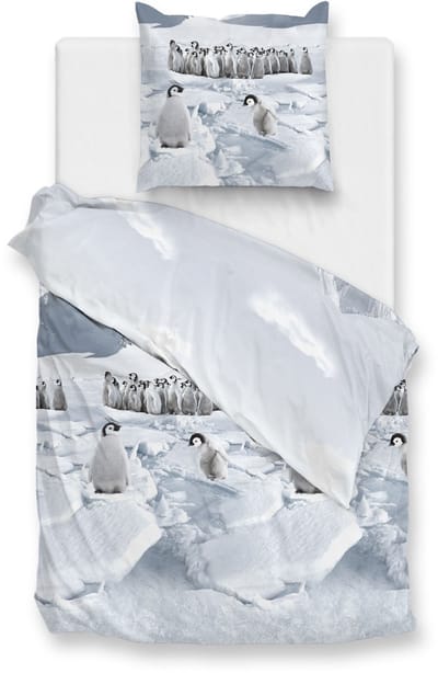 Zohome Pinguini Dekbedovertrek - Eenpersoons - 140x200/220 cm - Blue