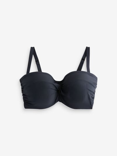 Next - Dames - F-K gedraaide bandeau-bikinitop met beugels - Zwart