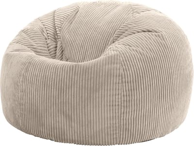 Zitzak Beige Corduroy Stoel voor Volwassenen - Comfortabele Fauteuil voor Woonkamer en Slaapkamer
