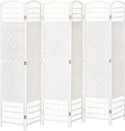 HOMCOM Privacy Screen - Papiervezel - 242x170x1,7cm - Wit