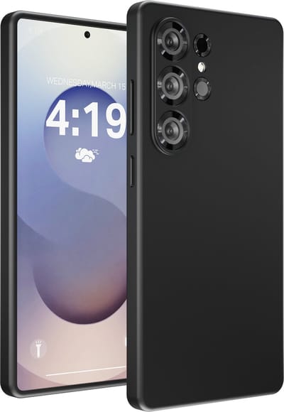 Hoesje geschikt voor de Samsung Galaxy S25 Ultra Hoesje Zwart - Siliconen Hoes Case Cover Zwart
