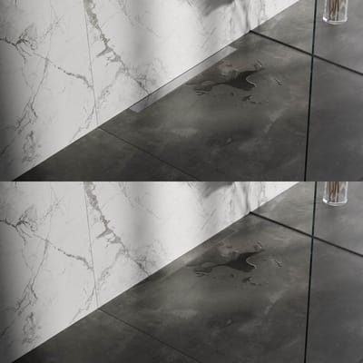 Brauer Douchegoot met Multifunctioneel Rooster en Flens Voor Wandmontage - 80 cm - Rvs Geborsteld