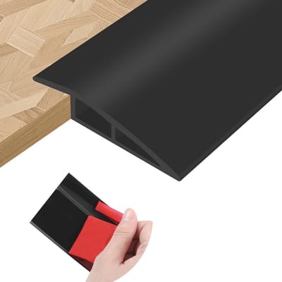 Overgangsprofiel PVC voor Tapijt - Drempelovergangsprofiel - Zwart 10 mm x 1 m