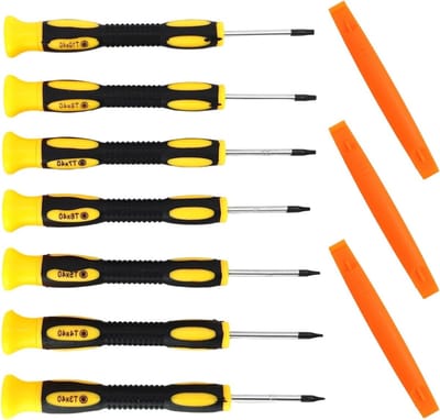 Complete Torx Schroevendraaier Set van 10 Stuks met Magnetische Schroevendraaiers en Heftools voor Precisiewerk aan PS5, PS4, Xbox en MacBook