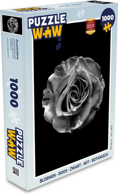 Puzzel Bloemen - Roos - Zwart - Wit - Botanisch - Legpuzzel - Puzzel 1000 stukjes volwassenen