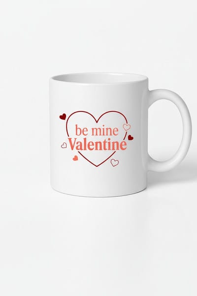 Be Mine Valentine Mok - Romantische Koffiemok met Hartjes Cadeau