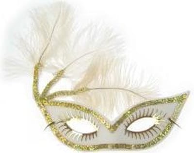 Oogmasker can can wit of zwart