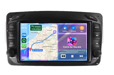 Autoradio 1/32 met Carplay en Android auto | Geschikt voor Mercedes A, V, CLK, C, G Klasse 1998-2005 | Radio scherm met Navigatie | 1998 1999 2000 2001 2002 2003 2004 2005 | W168 Vito Viano C209 W209 W639 W203 W463 W168