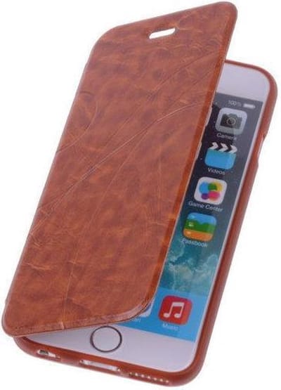 TPU Bruin iPhone 6 / 6s bookcase Telefoonhoesje Lijn Motief