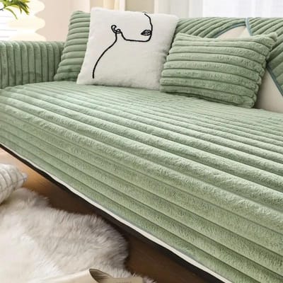 Streep Verdikken Imitatie Konijnenbont Pluche Bankovertrek Antislip Bankkussen Hoes Handdoek voor Woonkamer Bank Deken Thuis 1pc 45x45 pillowcase