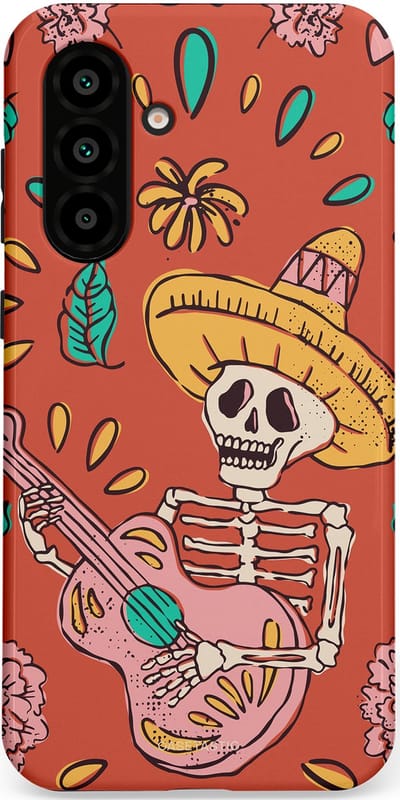 Casetastic hoesje geschikt voor Samsung Galaxy A36 / Samsung Galaxy A56 - Dubbellaagse bescherming - Muziekbot - Fashion Case - Terracotta Taupe