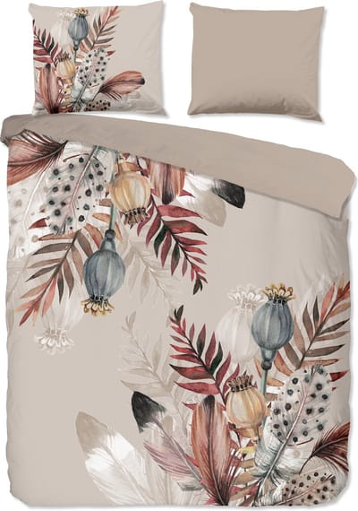 Pure dekbedovertrek veren - Lits jumeaux 240x200/220 cm - Taupe - Microvezel