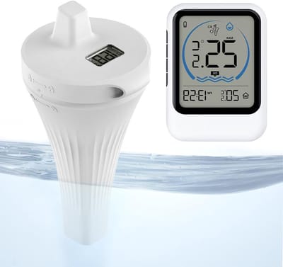 Digitale Zwembadthermometer - Draadloze Watermeter - Temperatuur Meten - IP68 Waterdicht - 50m Bereik - Wit