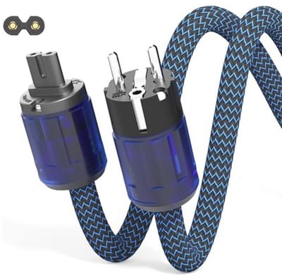 High-End Stroomkabel 2-polig 12AWG OFC Afgeschermd voor Audio Apparatuur - 2 m